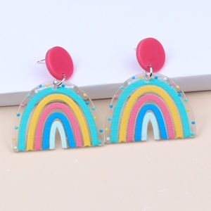 Rainbow Acrylic Earrings